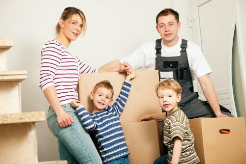 Secure household storage unit in Surrey with neatly packed boxes
