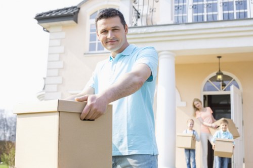 Professional man and van support for furniture transport